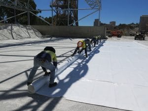 Large fabric structure installation